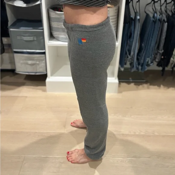 Aviator Nation Gray Sweatpants with Lightning REALLY SOFT - Picture 7 of 8